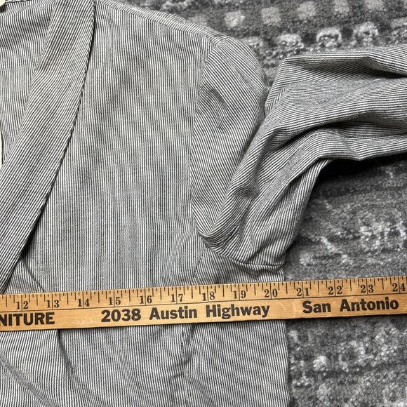 EILEEN FISHER Linen Blend Open Stripe Blazer Jacket Medium Long Sleeve Neutral - Picture 6 of 8